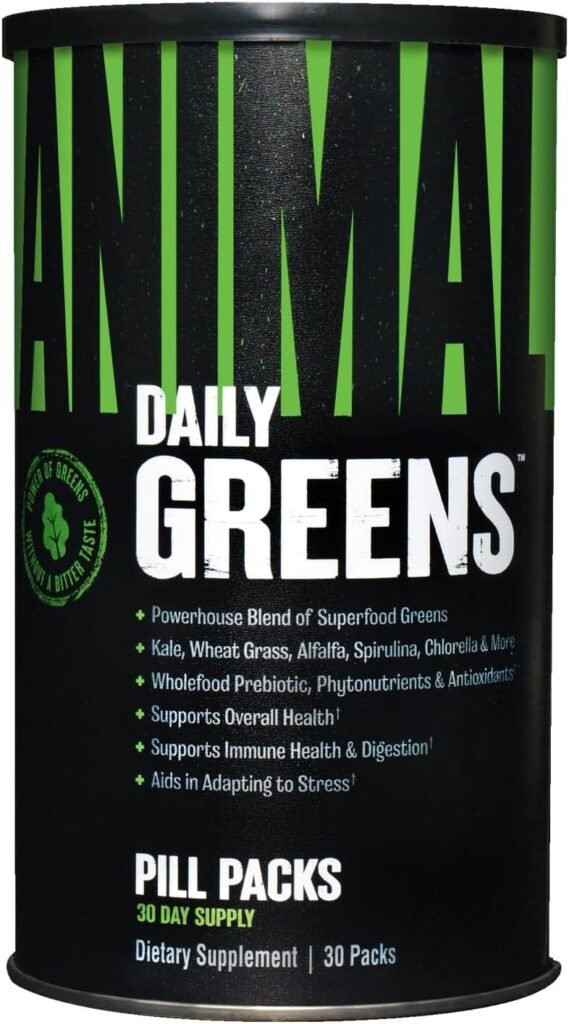 Animal Greens Pak - Chlorophyll, Spectra, Superfood Whole Food Prebiotic and Probiotic Super Digestion Blend for Gut Health, Immune Support, Convenient Daily Pill Packs, 30 Count