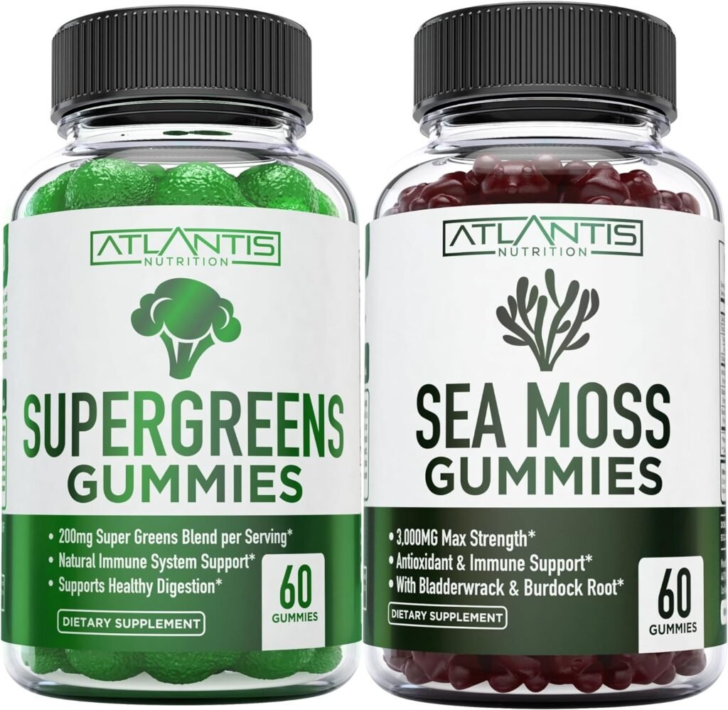 Atlantis Nutrition Supergreens 60 Gummies + Irish Sea Moss 60 Gummies