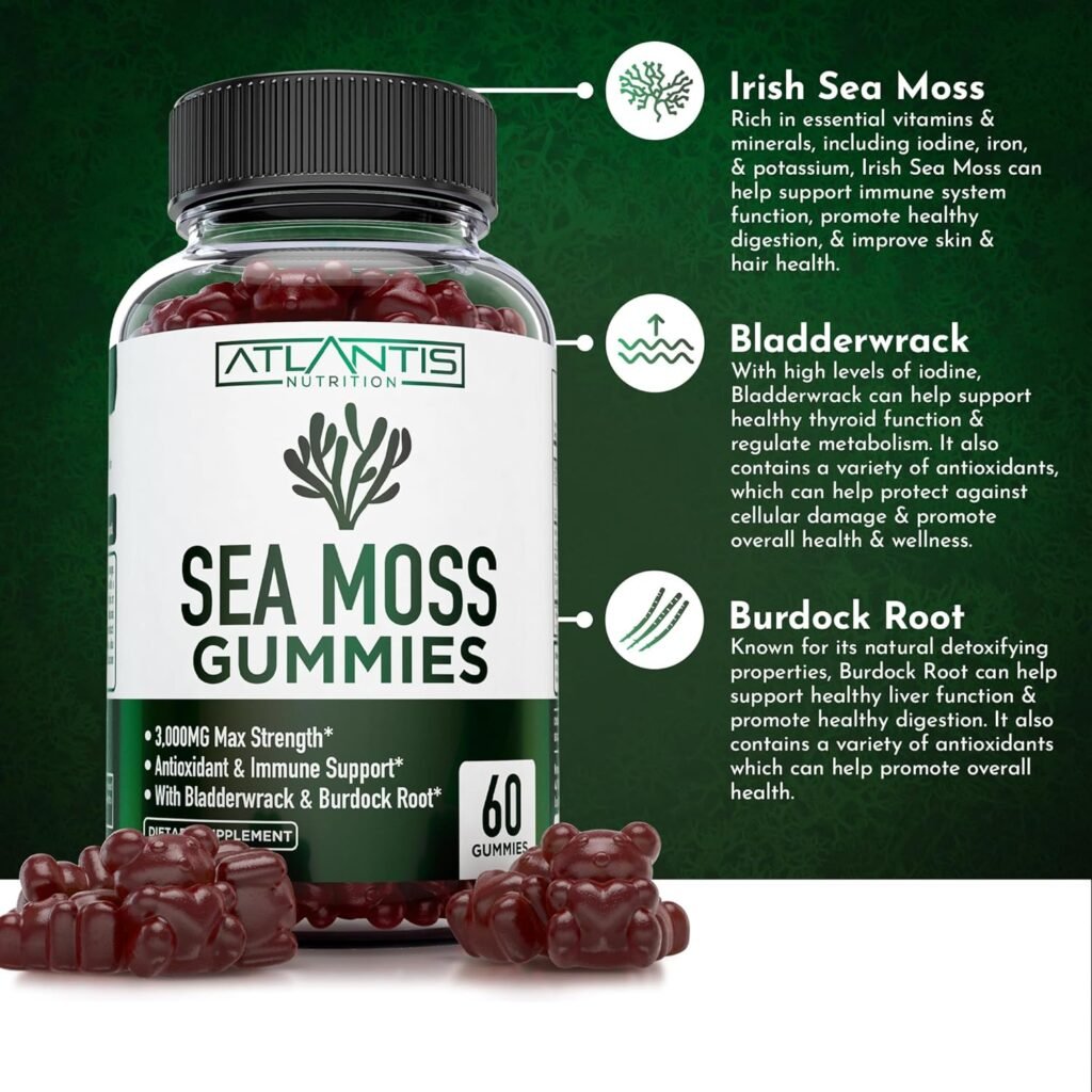 Atlantis Nutrition Supergreens 60 Gummies + Irish Sea Moss 60 Gummies