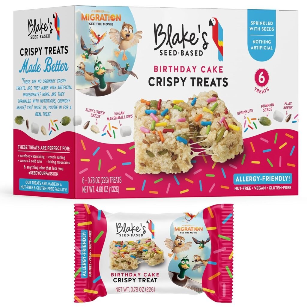 Blake’s Seed Based Crispy Treats – Variety Pack (24 Count), Vegan, Gluten Free, Nut Free  Dairy Free, Healthy Snacks for Kids or Adults, School Safe, Low Calorie Organic Soy Free Snack