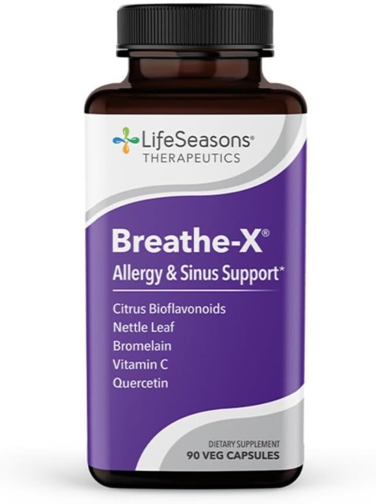 Breathe-X - Allergy  Sinus Relief Supplement - Supports Sinuses  Nasal Discomfort - Immune System Booster - Quercetin, Bromelain, Citrus Bioflavonoids, Nettle Leaf  Vitamin C - 90 Capsules