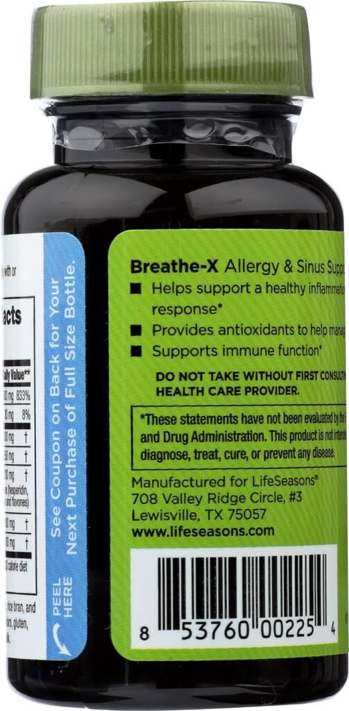 Breathe-X - Allergy  Sinus Relief Supplement - Supports Sinuses  Nasal Discomfort - Immune System Booster - Quercetin, Bromelain, Citrus Bioflavonoids, Nettle Leaf  Vitamin C - 90 Capsules