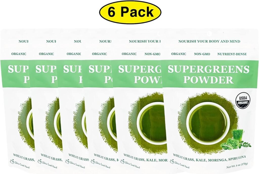 Cherie Sweet Heart Supergreens Powder - Green Superfood - Organic Greens Powder Super Greens - Smoothie Powder - Superfood Powder - Powdered Greens - 6 oz Super Greens Powder - 34 Servings