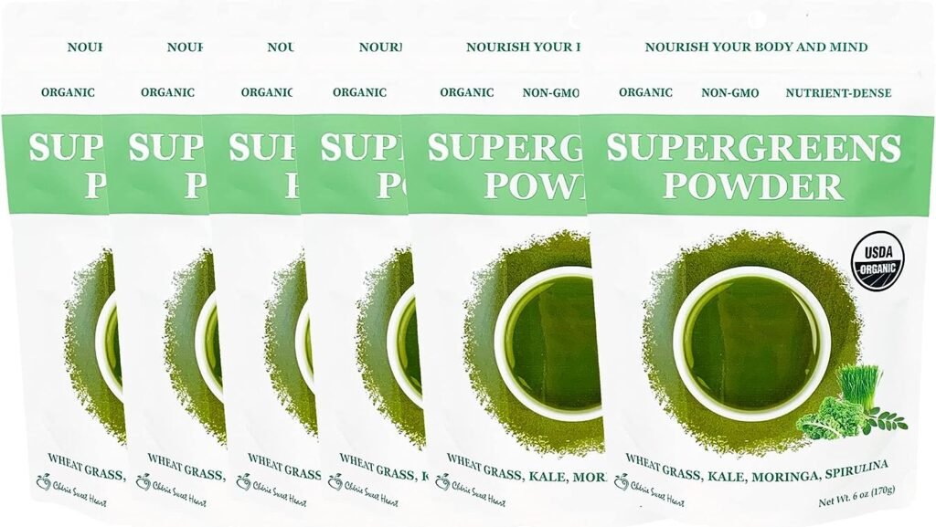 Cherie Sweet Heart Supergreens Powder - Green Superfood - Organic Greens Powder Super Greens - Smoothie Powder - Superfood Powder - Powdered Greens - 6 oz Super Greens Powder - 34 Servings