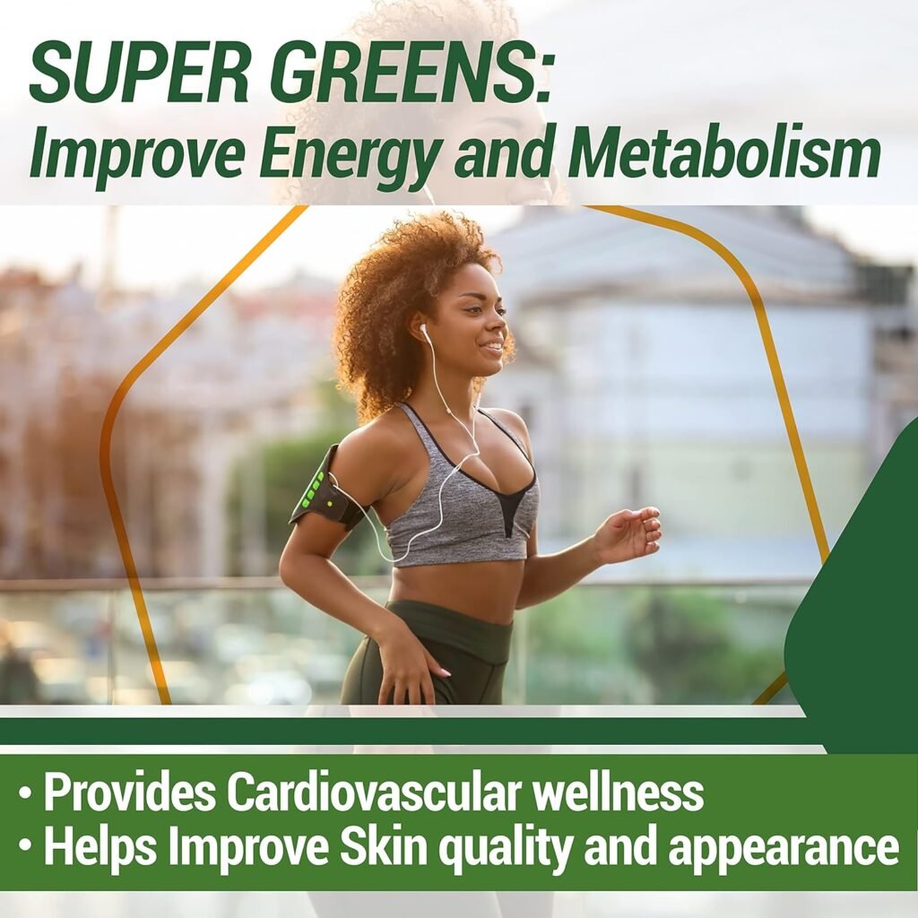 COUNTRY FARMS Super Greens Vegicaps, 32 Super Foods, Whole Food Supplement, Greens, Fruit, Vegetables, Mushrooms  Probiotics, Rich in Antioxidants  Phytonutrients, 60 Count, 30 Servings