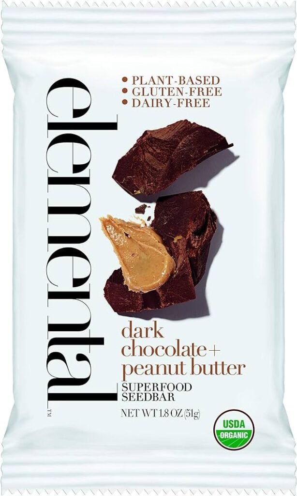 Elemental Superfood Organic Dark Chocolate  Almond Butter Superfood Seedbar, 1.8 OZ