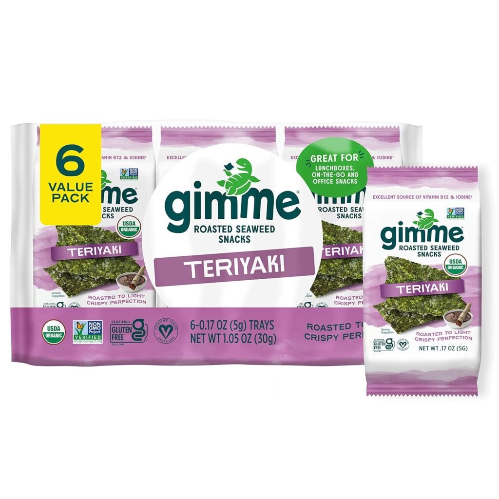 gimMe - Chili Lime - 6 Count - Organic Roasted Seaweed Sheets - Keto, Vegan, Gluten Free - Great Source of Iodine  Omega 3’s - Healthy On-The-Go Snack for Kids  Adults