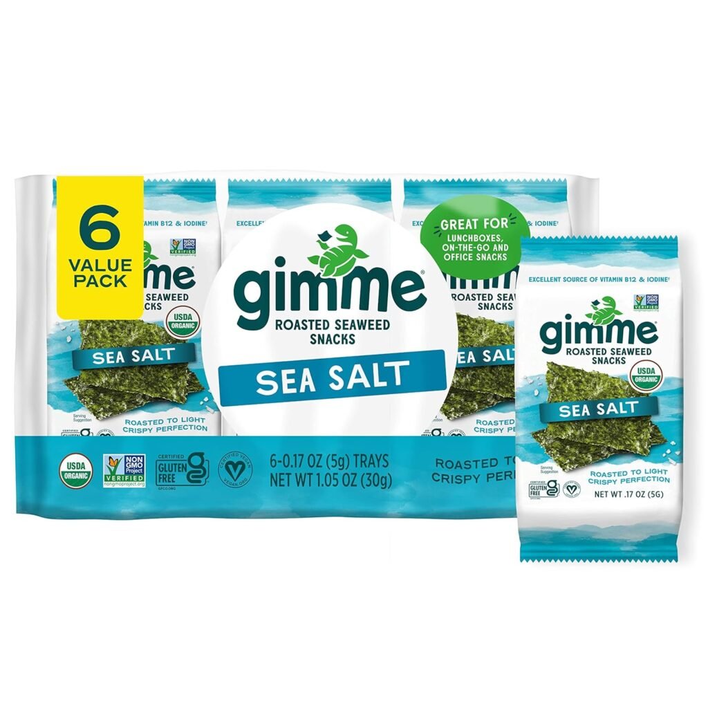 gimMe - Chili Lime - 6 Count - Organic Roasted Seaweed Sheets - Keto, Vegan, Gluten Free - Great Source of Iodine  Omega 3’s - Healthy On-The-Go Snack for Kids  Adults