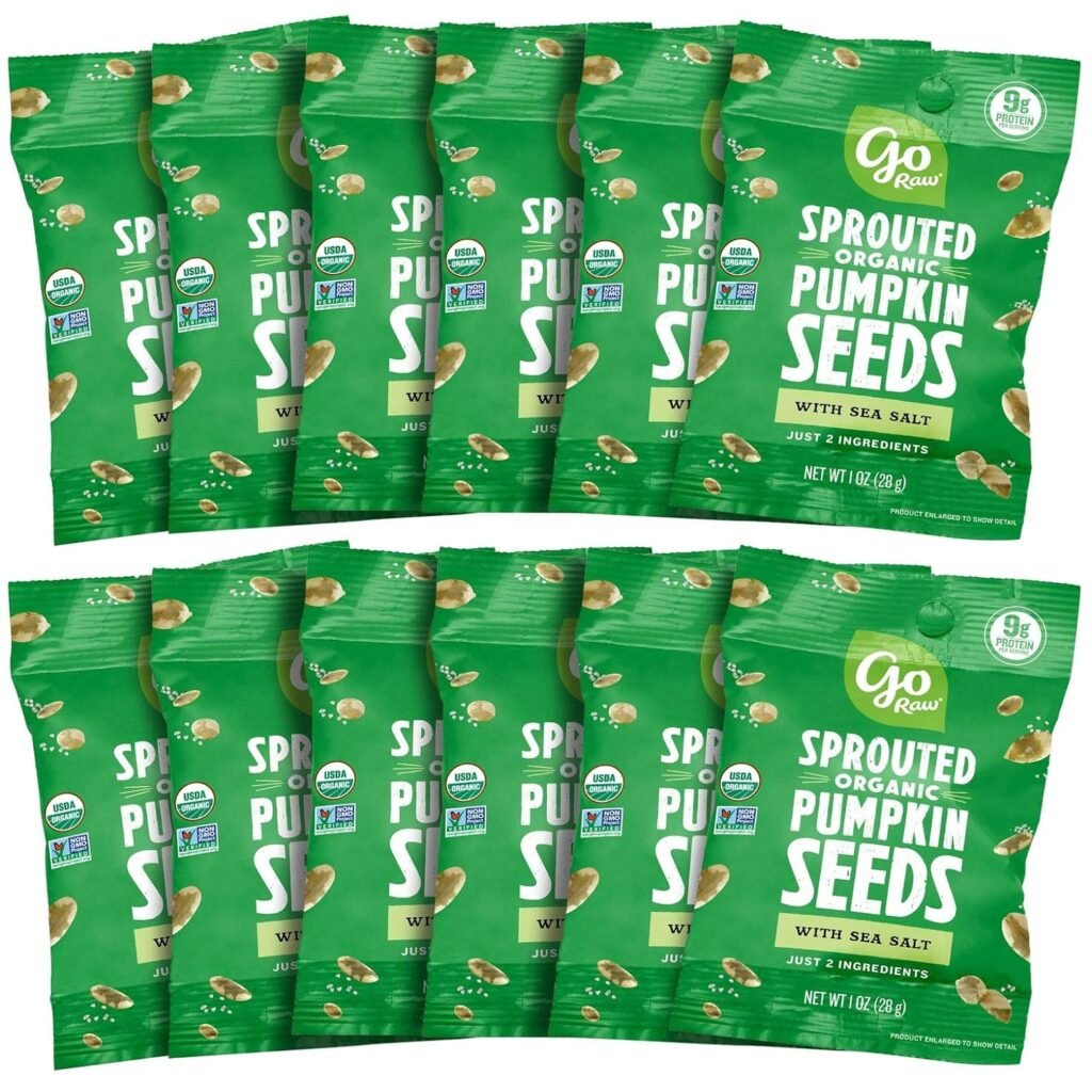 go Raw with Sea Salt Sprouted Organic Bag Keto Vegan Gluten Free Snacks Superfood, Sunflower Seeds, 14 Oz