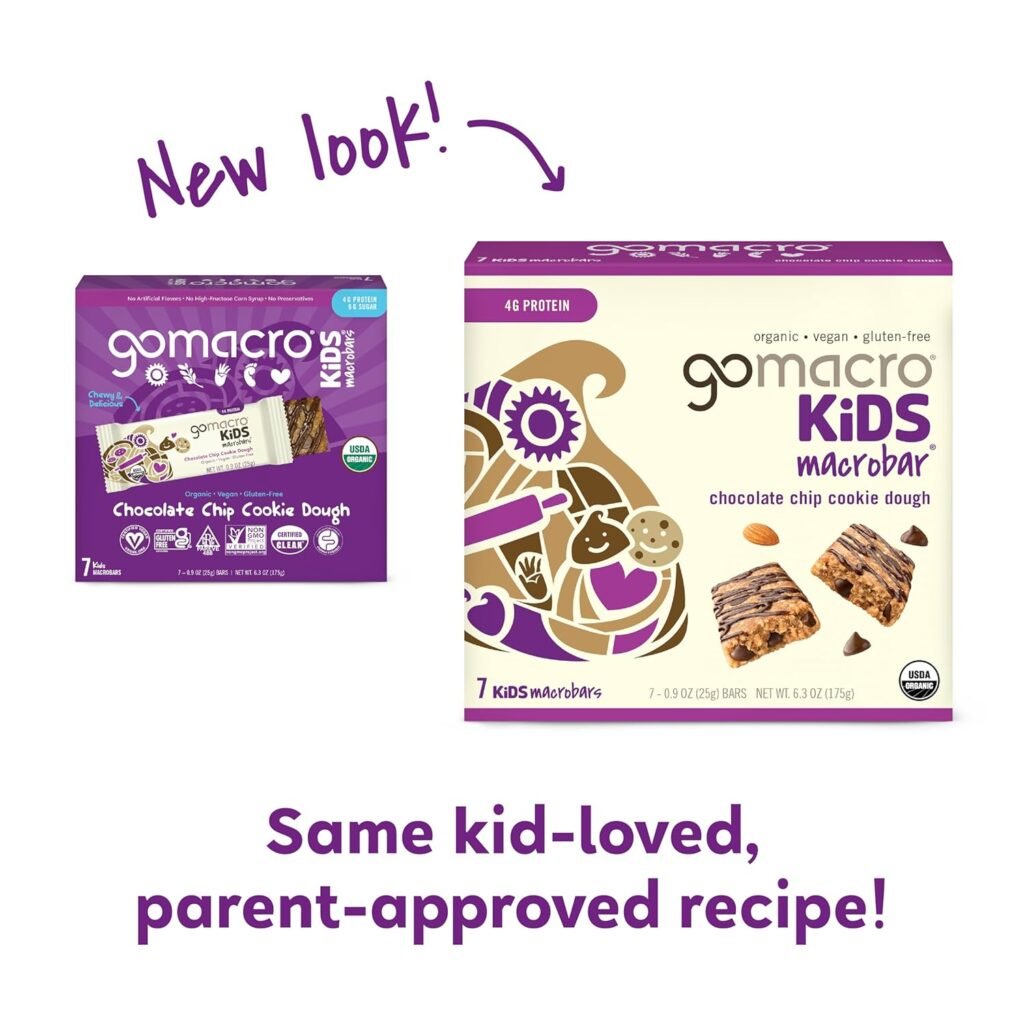 GoMacro Kids MacroBar Organic Vegan Snack Bars - Peanut Butter Cup (0.90 Ounce Bars, 7 Count) (Packaging May Vary)