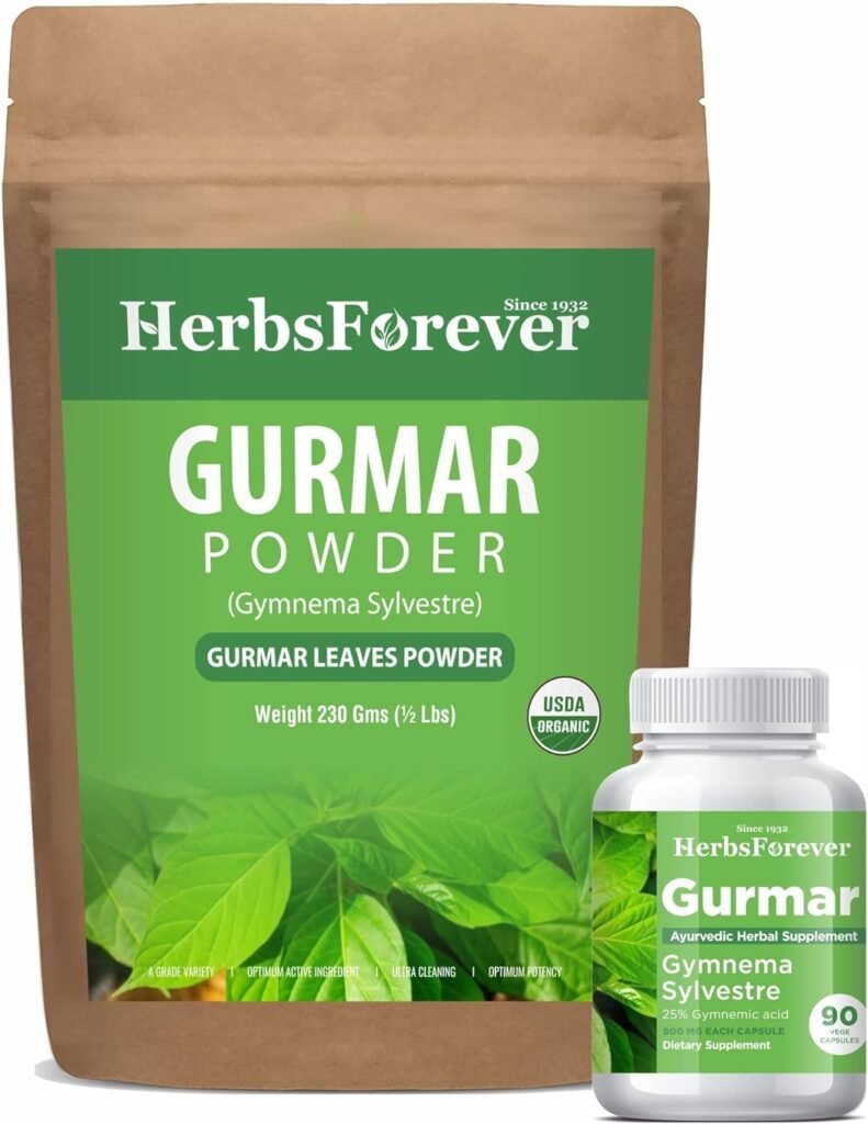 Herbsforever Gurmar – Gymnema Sylvestre – Capluse and Powder (Pack of 2)