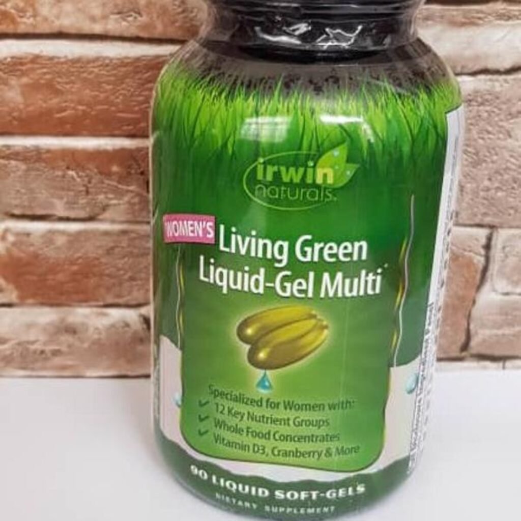 Irwin Naturals Womens Living Green Liquid-Gel Multi Vitamin - 70 Essential Nutrients, Vitamins, Wholefood Blend - Targeted Support - 120 Liquid Softgels : Health  Household