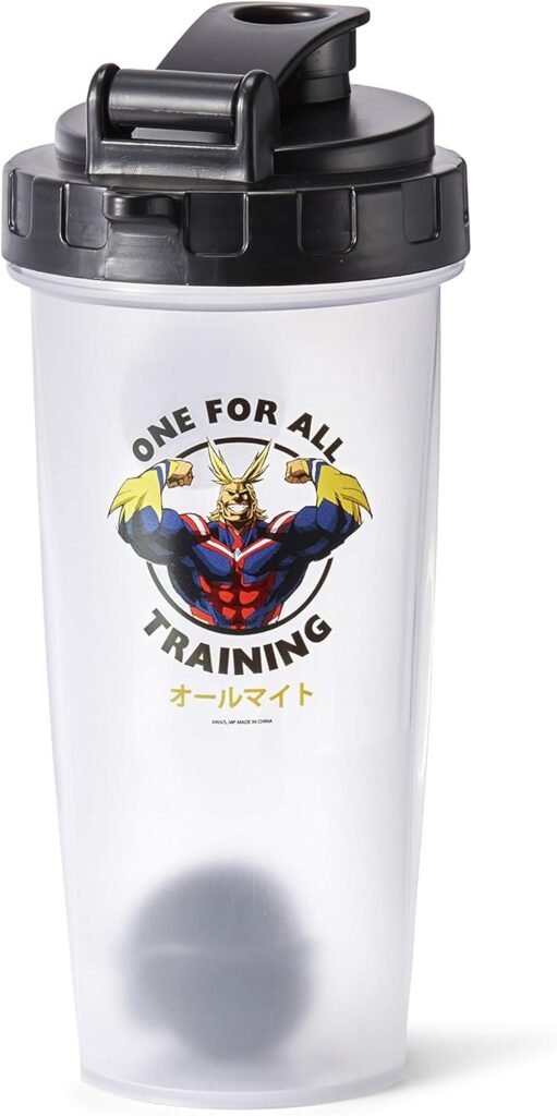 JUST FUNKY My Hero Academia All Might Training Gym Shaker Bottle | Includes Mixing Ball