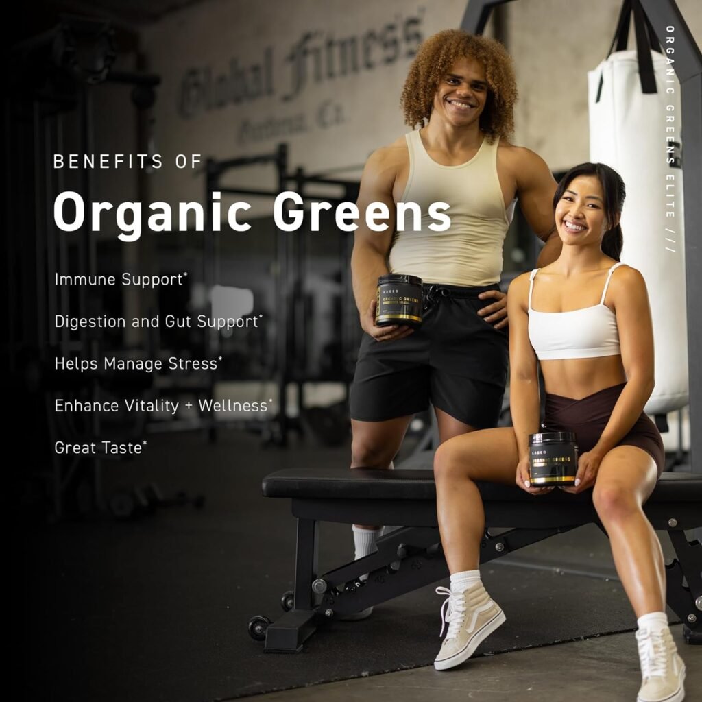 Kaged Organic Greens Superfood Powder | Berry | Wellness with Supergreens | Apple Cider Vinegar | Ashwaghanda | 30 Servings