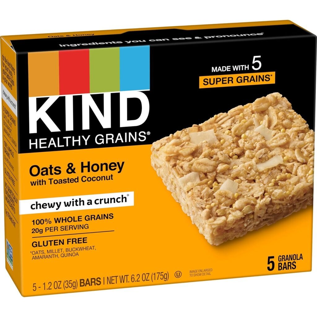 KIND Healthy Grains Bars, Dark Chocolate Chunk, Healthy Snacks, Gluten Free, 5 Count