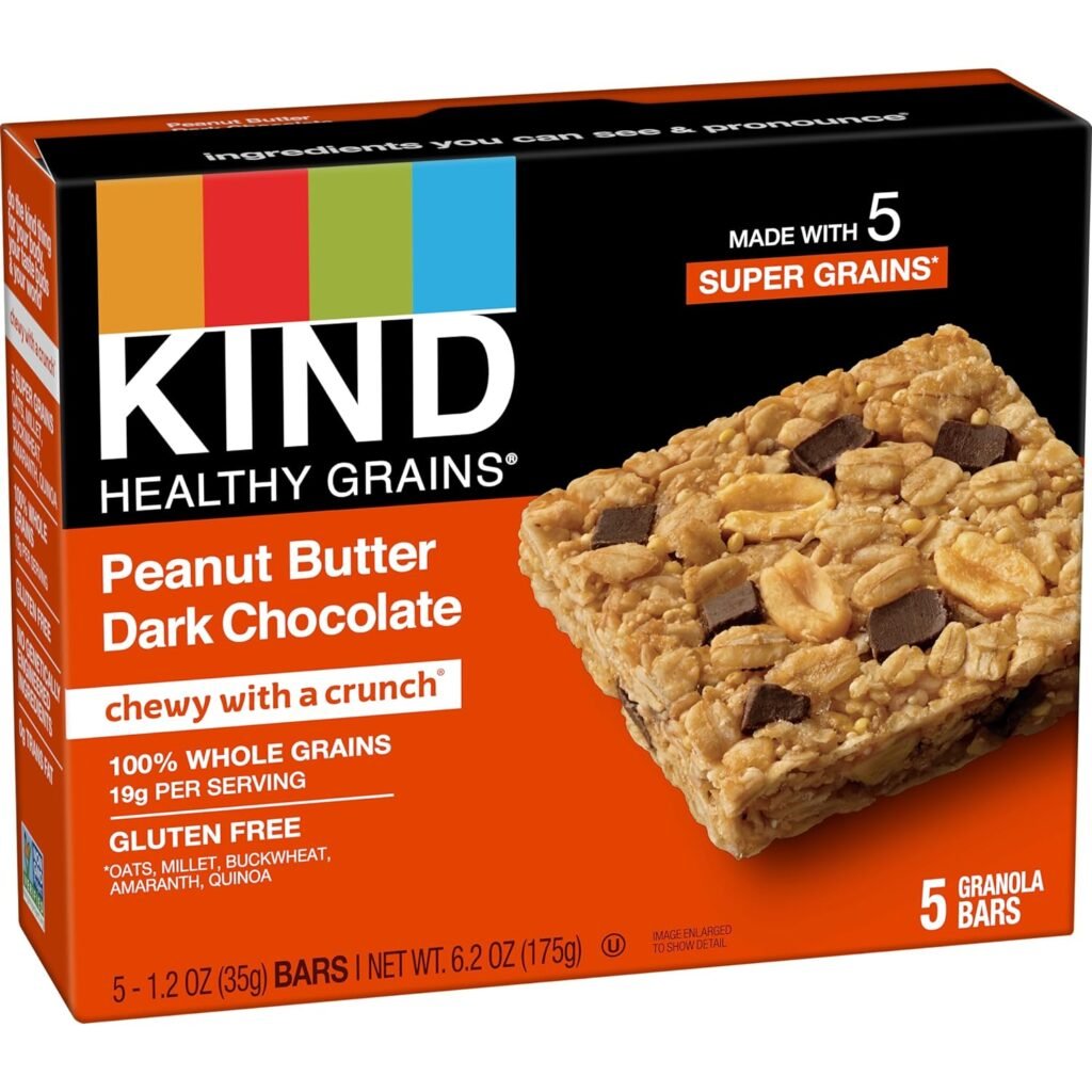 KIND Healthy Grains Bars, Dark Chocolate Chunk, Healthy Snacks, Gluten Free, 5 Count