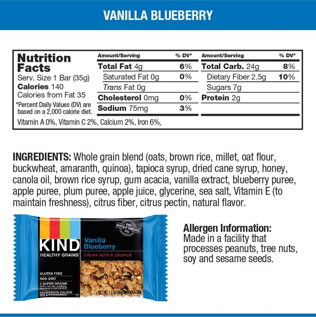 KIND Healthy Grains Bars, Dark Chocolate Chunk, Healthy Snacks, Gluten Free, 5 Count