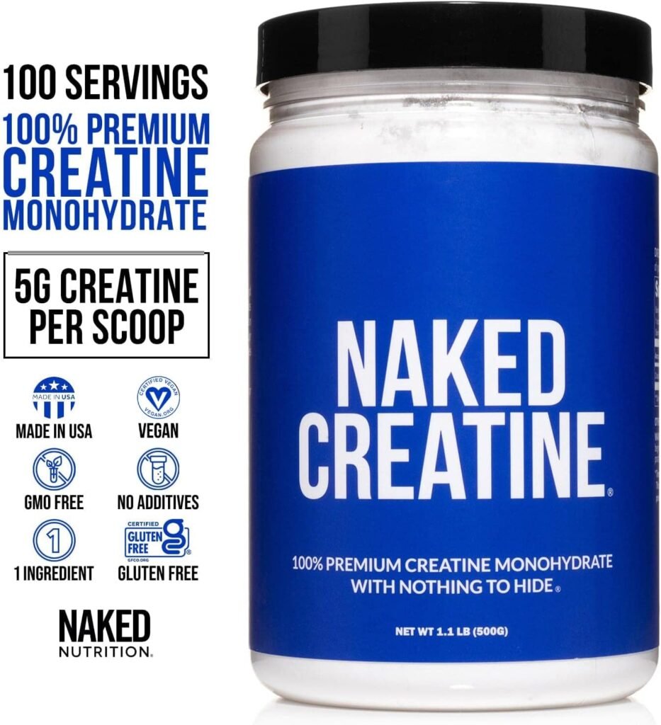 NAKED Pure Creatine Monohydrate 100 Servings + 100 Servings Unflavored BCAAs Vegan Bundle