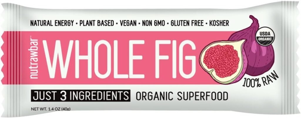 Nutrawbar, Organic Superfood, Raw Fruit and Nut Bar, Whole Fig, 1.4 Oz, 12 Count