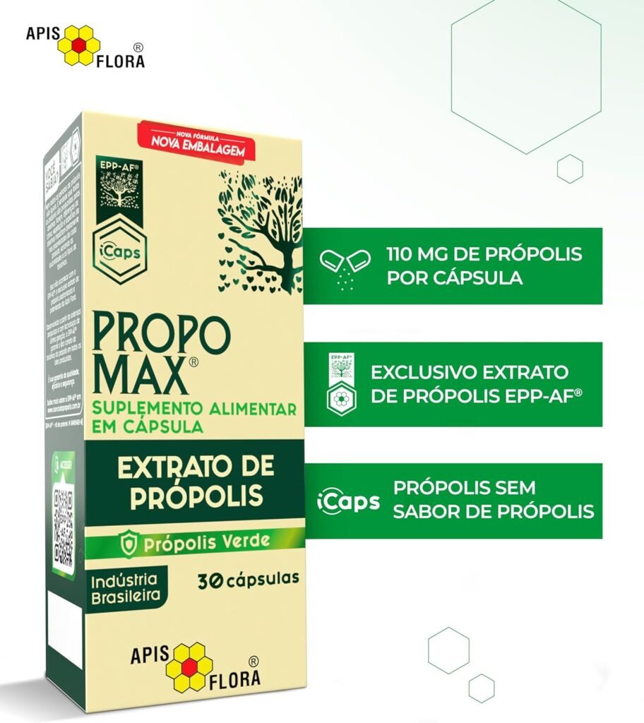 Propomax Apis Flora - Green Propolis EPP-AF - 30 Capsules - Dry and Concentrated Extract