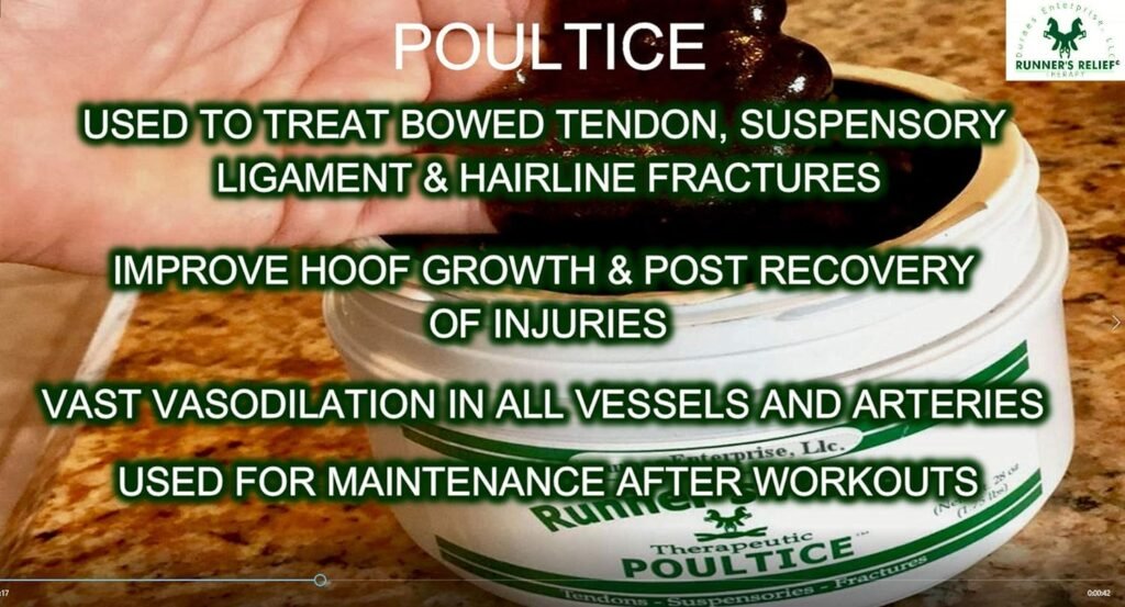 RUNNERS RELIEF Therapeutic Poultice Tightener | Treatment for Bowed Tendon Injury | Natural Soothing Clay for All Horse | Horse Health All Breeds | use on Tendons, Ankles, Hooves, Ligaments