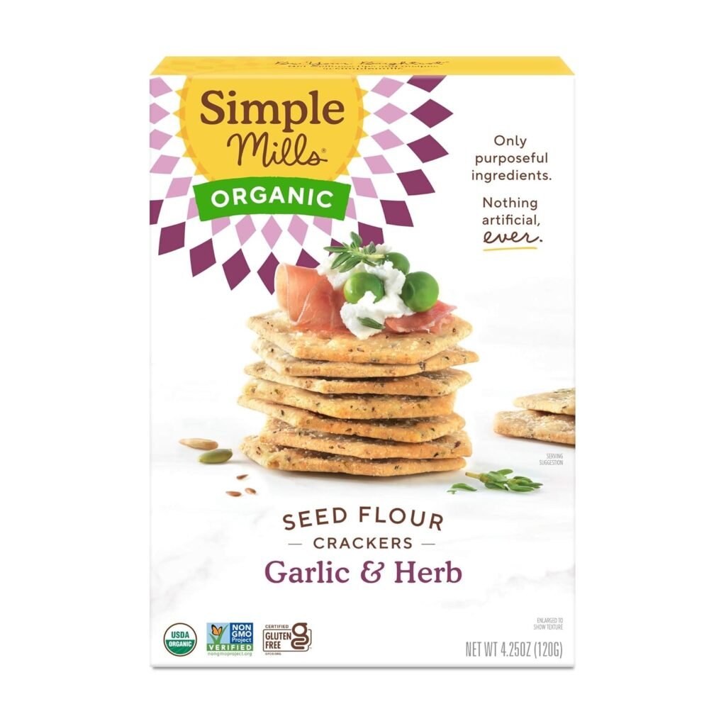 Simple Mills Almond Flour Crackers, Fine Ground Sea Salt Snack Packs - Gluten Free, Vegan, Healthy Snacks, 4.9 Ounce (Pack of 1)