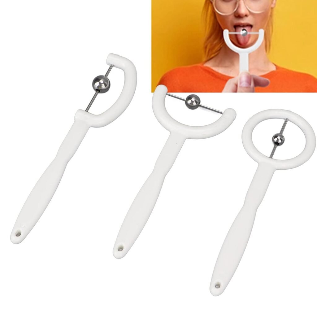 Tongue Exerciser Set, 3pcs Children Tongue Tip Exerciser Stainless Steel Balls Oral Muscle Strength Tongue Training Tool for Tongue Tip Lifting