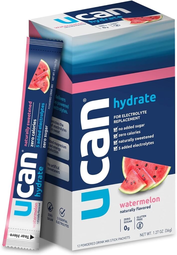 UCAN Watermelon  Berry Hydrate Stick Pack Bundle - Great for Running, Training, Fitness, Cycling, Crossfit  More | Sugar-Free, Vegan,  Keto Friendly Energy Supplement