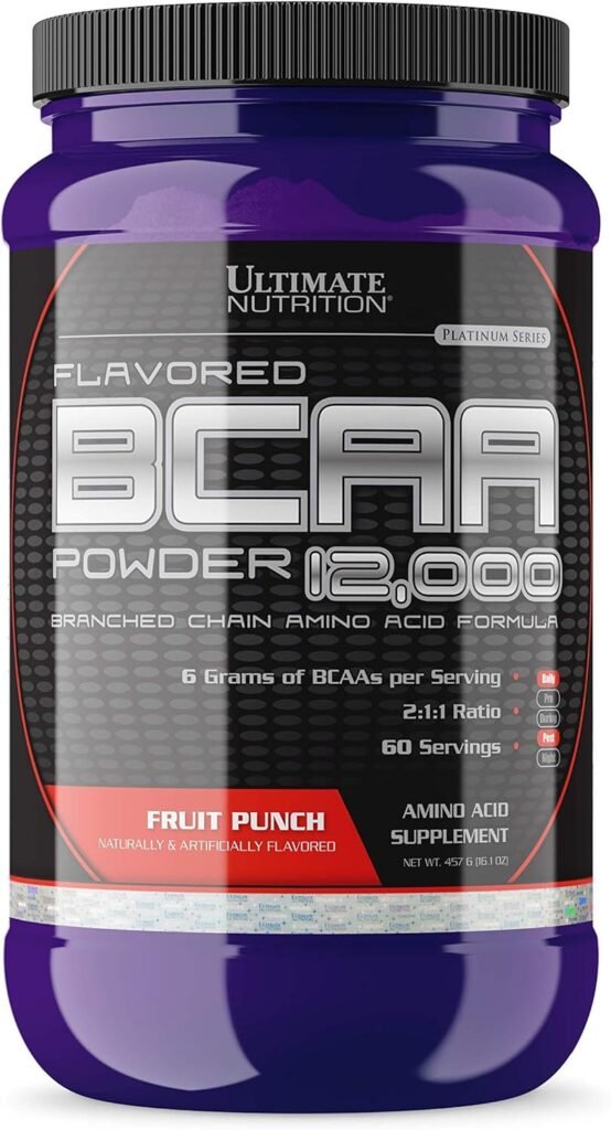 Ultimate Nutrition Flavored BCAA Powder 12000 Branched Chain Post Workout Amino Acid Supplement-Caffeine-Free with 3g Leucine 1.5g Valine 1.5g Isoleucine- Orange, 60 Servings