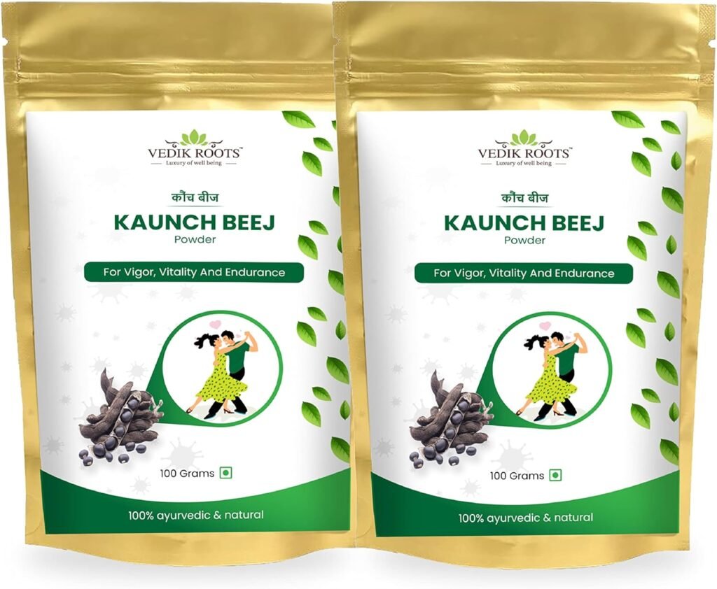 VEDIKROOTS Kaunch Beej Powder - Tap Into The Power of Ayurveda for Increased Strength and Stamina 100Gm (Pack of 2)