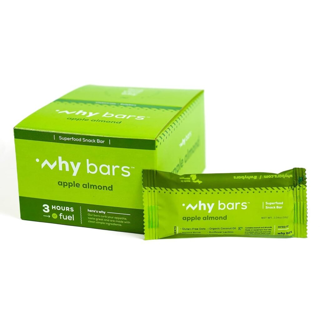 Why Bars, Protein Bars, Variety Pack, 2.04 Ounce Bars (Pack of 7 Protein Bars) - Protein Bar Superfood, Gluten Free, Non GMO, Organic, Vegan, Simple Ingredients