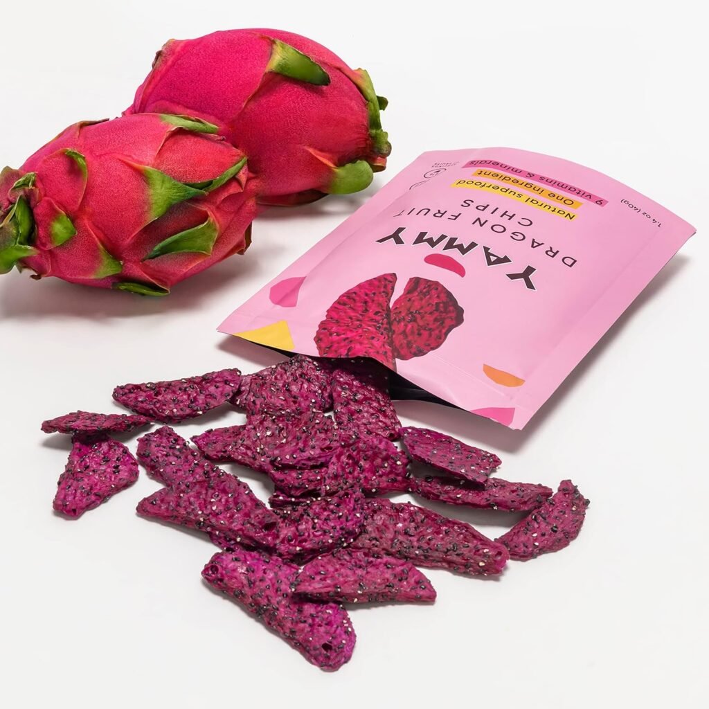 Yammy Dried Dragon Fruit Chips (Pack of 3) for Drinks, Refreshers, 1 Ingredient Superfood Snack, Healthy, Dehydrated Pitaya Pieces, Yummier Than Freeze Dried Dragonfruit Chunks, Gluten Free, Vegan