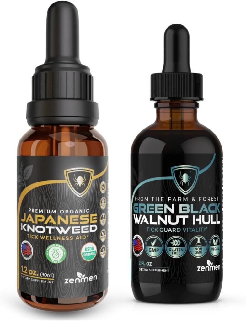 Zenmen Japanese Knotweed and Green Black Walnut Organic Tincture Bundle - Tick Strength Helper and Immune Support